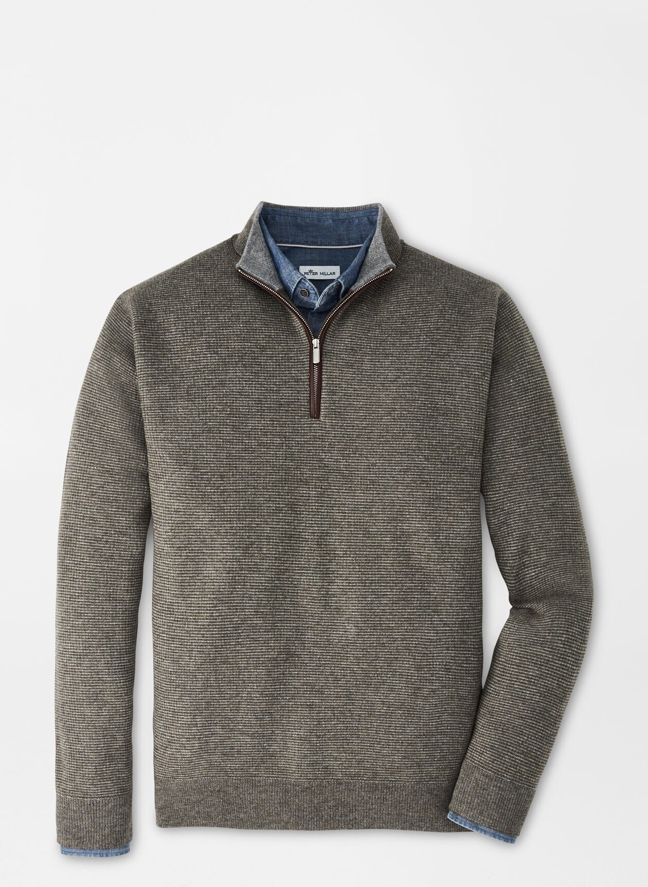Mill Wool-Cashmere Quarter-Zip - OLIVE BRANCH